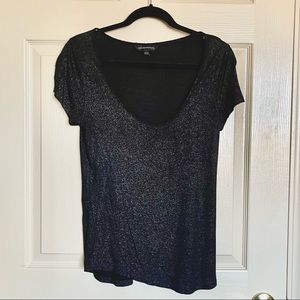 Rock & Republic sparkly black T shirt.